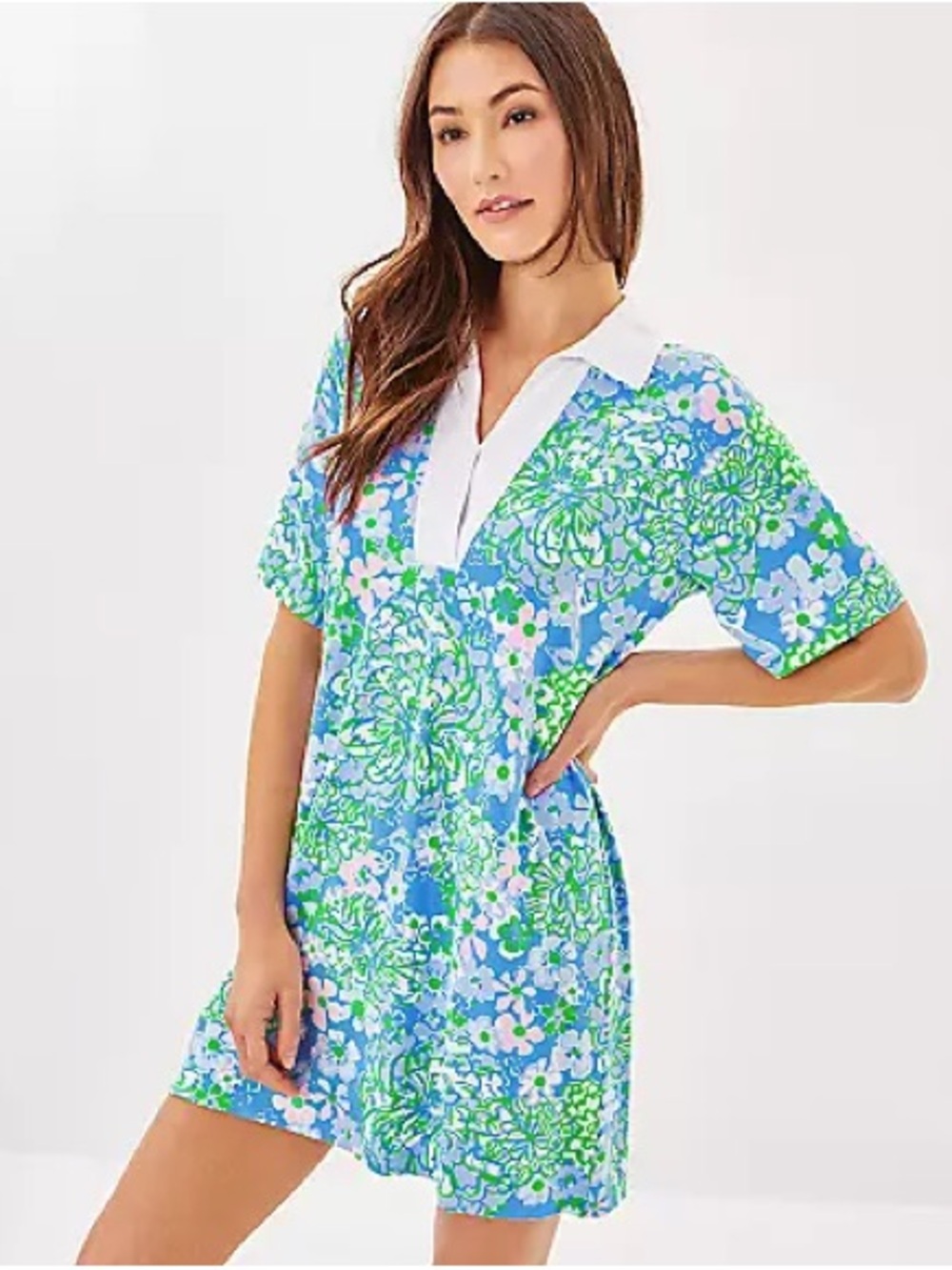 LIKE NEW Lilly Pulitzer Alden Dress in Sunwashed Blue Plumes in Bloom